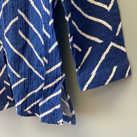 Draper’s & Damons Blouse Women’s Blue White Button-Down Collar Petites Sz:PS [T - Picture 4 of 7